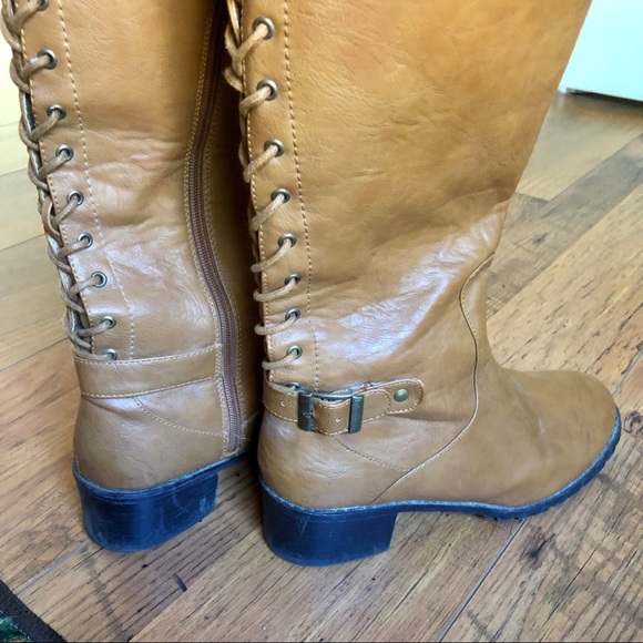*Sold in bundle trade*  Camel Colored Tall Boots 8 - Picture 4 of 5